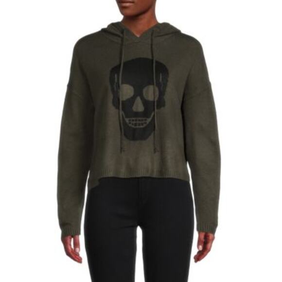 EUC Theo & Spence Skull Knit Hoodie - Large - Picture 1 of 3